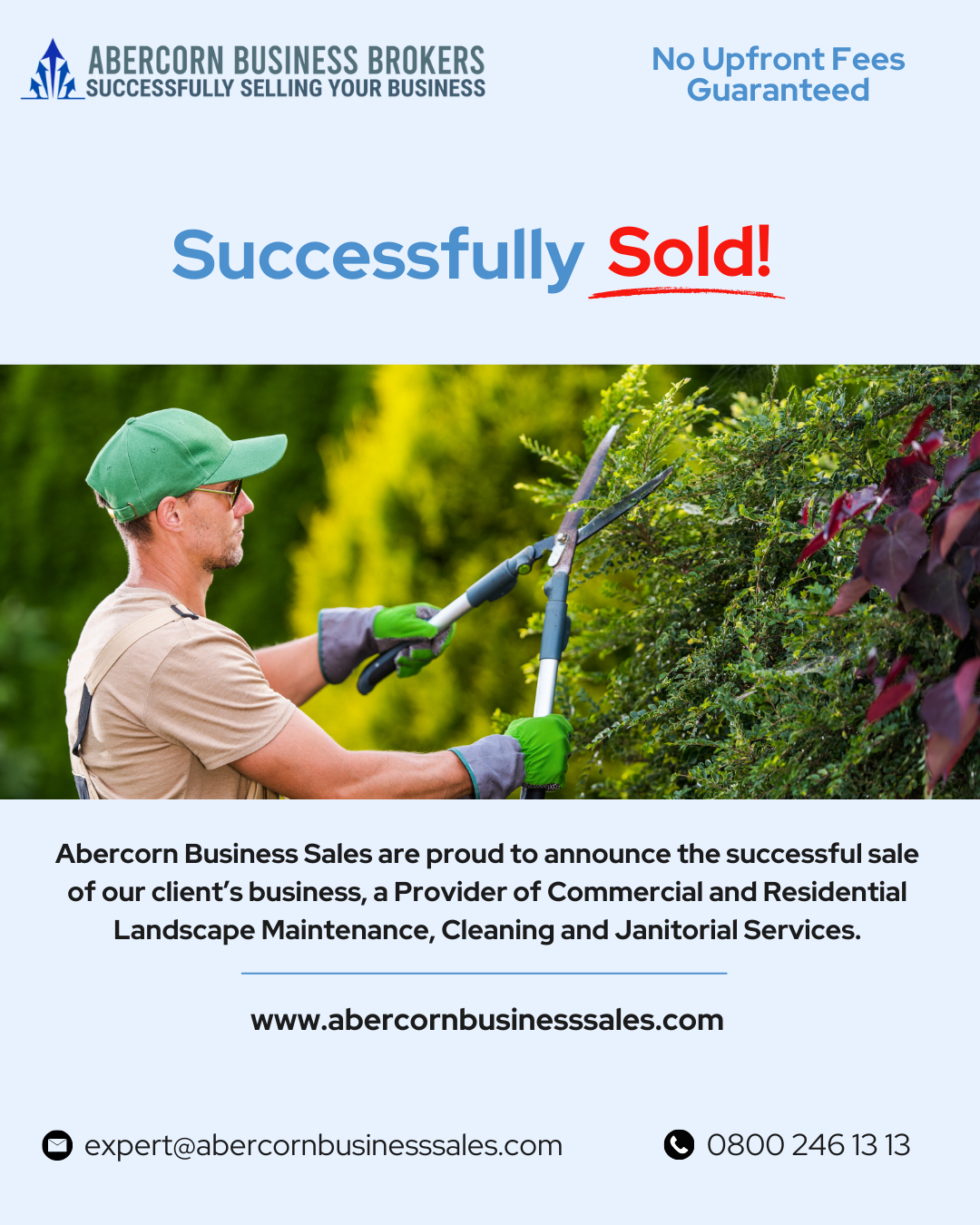 Landscape Business Successfully Sold!